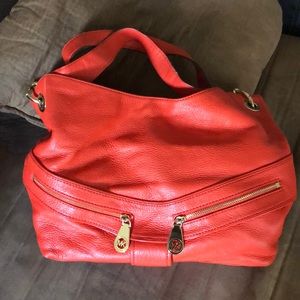Michael Kors red leather bag